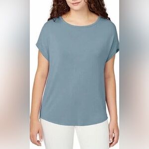 Buffalo David Bitton Blue French Terry Short Sleeve Top XXL NWT